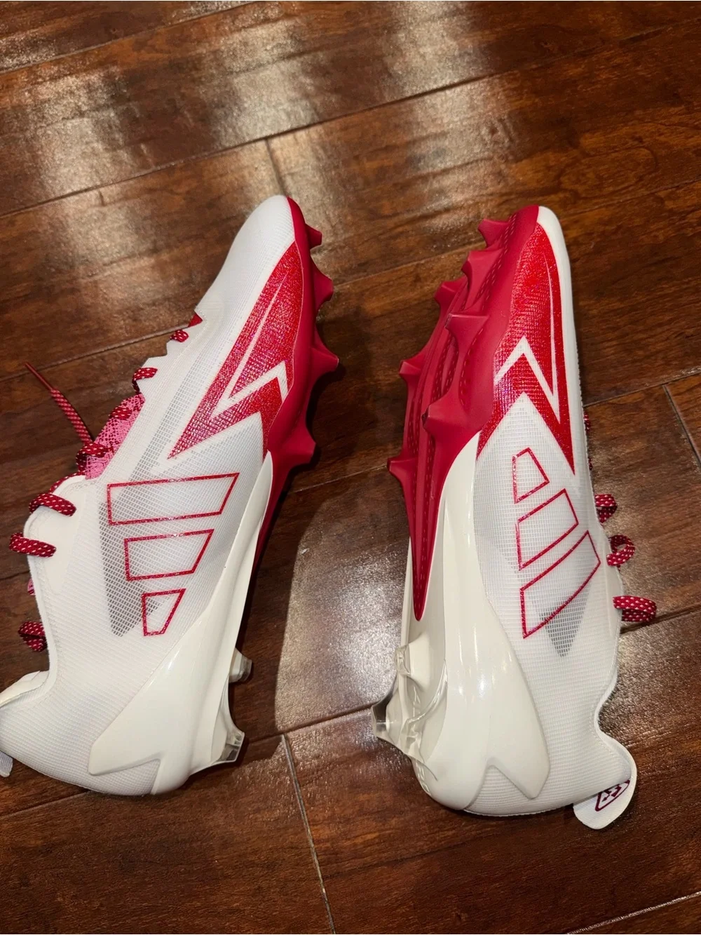 adidas White & Red Track Spikes